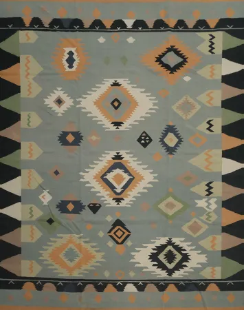 Geometric Kilim Square Wool Area Rug 12x12
