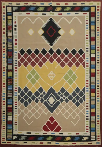 Eclectic Kilim Area Rug 8x10 Full of Color for a Statement Look