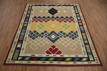 Eclectic Kilim Area Rug 8x10 Full of Color for a Statement Look