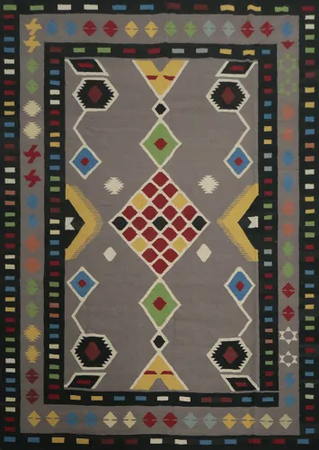 Multicolor Tribal Kilim Area Rug 9x10 for a Boho Chic Decor