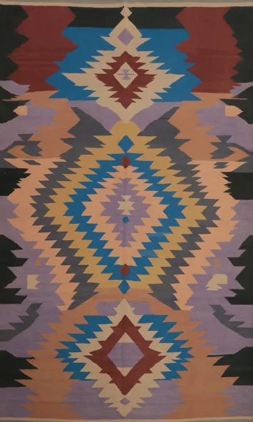 Colorful Southwest Kilim Area Rug 8x13 Enhancing Any Room's Aesthetic