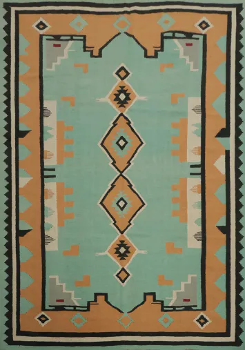 Geometric Charm: Southwest Style Kilim Area Rug 8x10