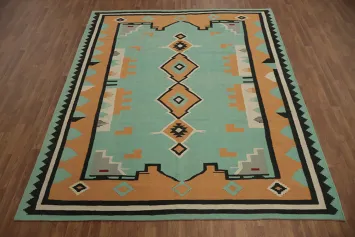 Geometric Charm: Southwest Style Kilim Area Rug 8x10