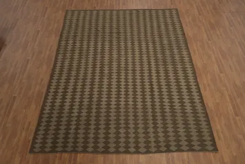 Brown Diamond Kilim Area Rug 10x13 for Modern Spaces