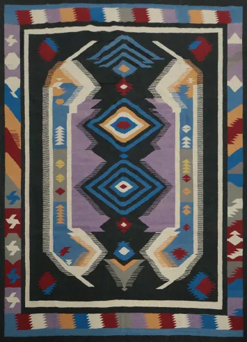 Vibrant Southwestern Kilim Area Rug 8x10 with Striking Patterns