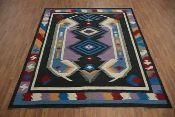 Vibrant Southwestern Kilim Area Rug 8x10 with Striking Patterns
