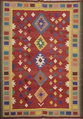 Handcrafted Kilim Area Rug 8x10 Perfect for Vibrant Interiors