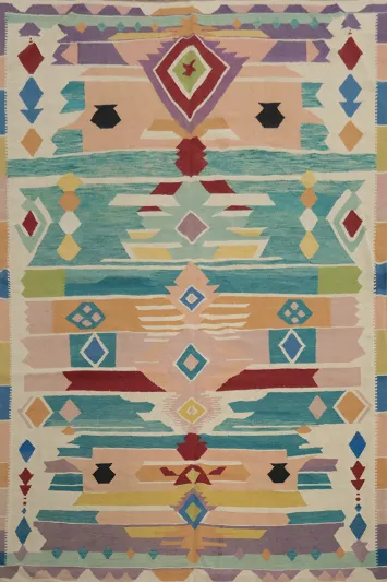 Vibrant Kilim Area Rug 8x12 for Boho-Chic Home Decor