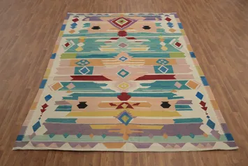 Vibrant Kilim Area Rug 8x12 for Boho-Chic Home Decor