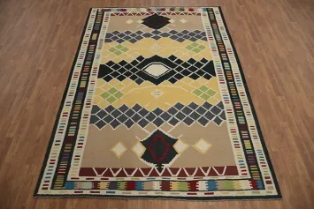 Vibrant Multicolor Kilim Area Rug 7x10 Ideal for Urban Decor