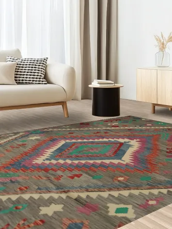 Exquisite Handwoven Tribal Kilim Area Rug 7x10