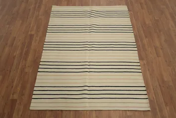 Minimalist Stripe Kilim Rug 4x6 for Modern Living