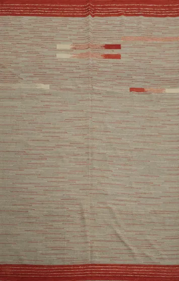Elegant Wool Modern Minimalist Kilim Area Rug 6x9