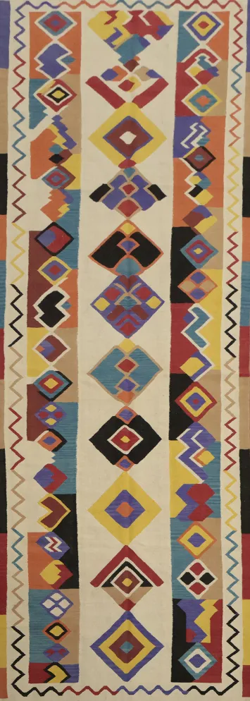 Colorful Kilim Runner Rug 5x18 Perfect for Contemporary Spaces