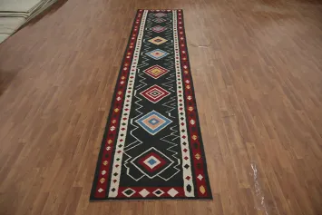 Geometric Kilim Turkish Runner Rug 3x15