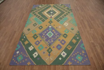 Colorful Symmetrical Diamond Shape Kilim Area Rug 5x9