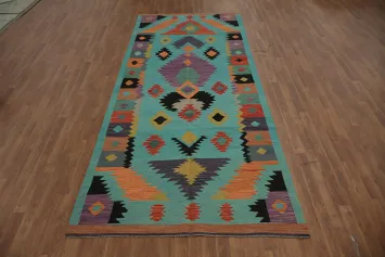 Vibrant Kilim Area Rug 5x12 for a Modern Boho Living Room