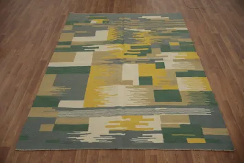 Handwoven Geometric Kilim Turkish Rug 5x7