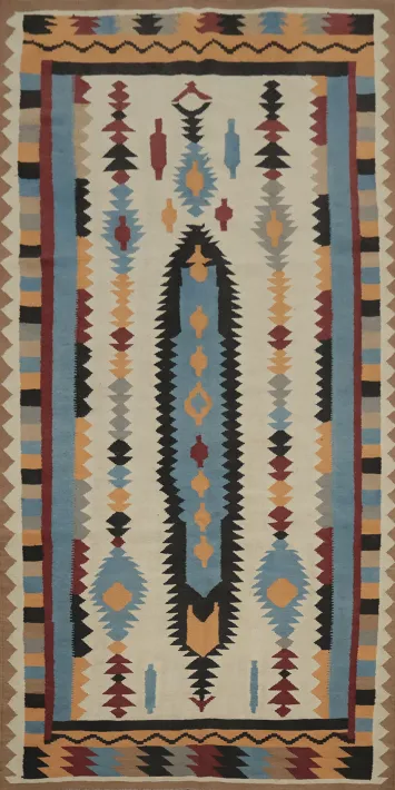 Geometric Kilim Turkish Area Rug 5x12