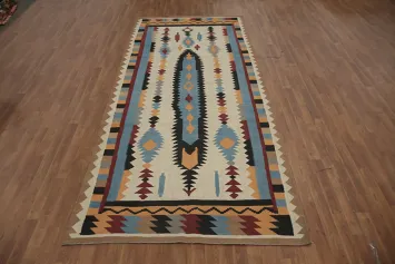 Geometric Kilim Turkish Area Rug 5x12