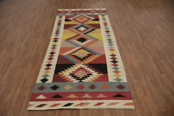 Colorful Southwestern-Inspired Kilim Area Rug 5x12