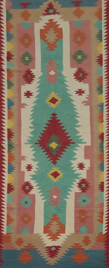 Geometric Kilim Turkish Runner Rug 5x15
