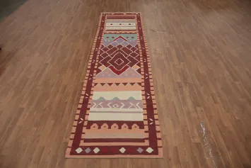 Geometric Kilim Handwoven Runner Rug 3x13