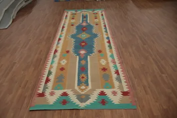 Geometric Kilim Turkish Runner Rug 5x15