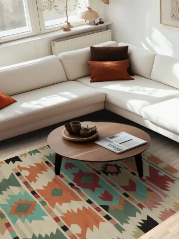 Geometric Kilim Turkish Area Rug 6x8