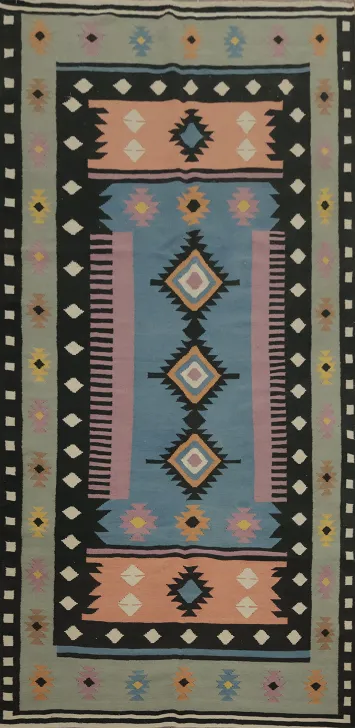 Colorful Diamond Kilim Area Rug 5x11 to Enhance Your Space