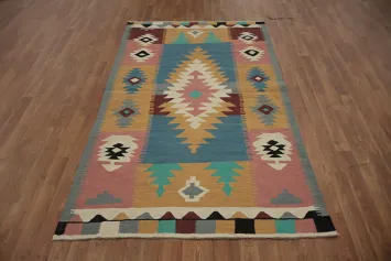 Geometric Kilim Turkish Rug 4x7