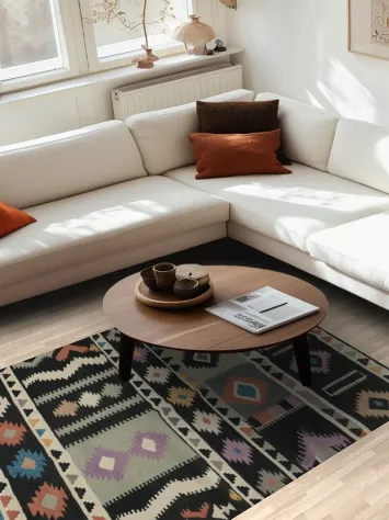 Southwestern Inspired Kilim Area Rug 5x8