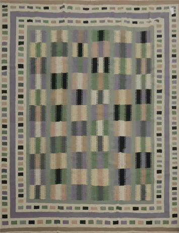 Geometric Kilim Square Wool Area Rug 10x10