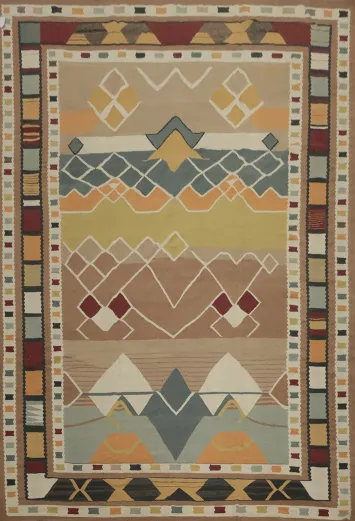 Southwestern Charm: Earthy Tones Kilim Large Rug 12x14