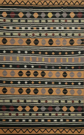 Vibrant Striped Kilim Large Rug 9x14 for Modern Home Decor