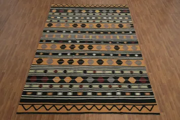 Vibrant Striped Kilim Large Rug 9x14 for Modern Home Decor