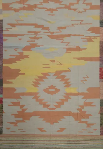 Handwoven Wool Kilim Turkish Large Rug 11x14