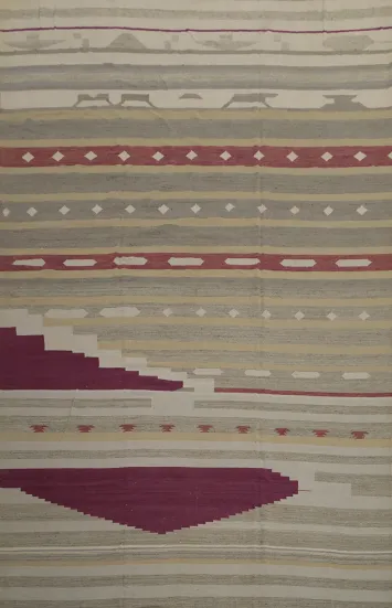 Geometric Kilim Turkish Large Rug 12x18