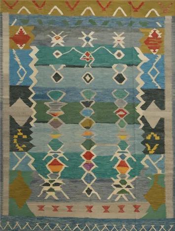 Tribal Kilim Square Wool Area Rug 10x10