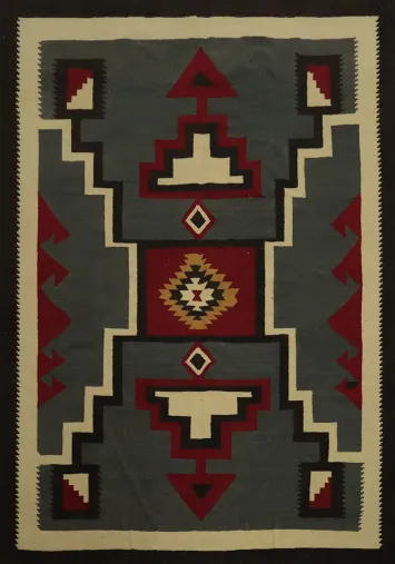 Geometric Kilim Area Rug 8x10 with Bold Tribal Accents
