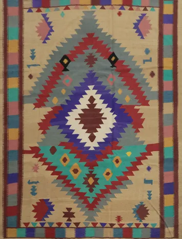 Tribal Kilim Square Wool Area Rug 10x10