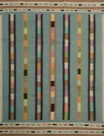 Colorful Striped Kilim Area Rug 10x10 for Modern Living Spaces