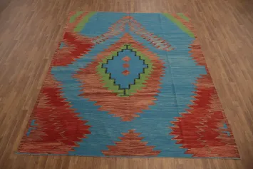 Vibrant Wool Tribal Kilim Area Rug 8x10