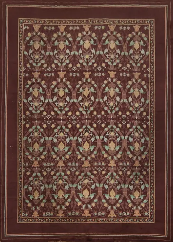 Antique Art Deco Vegetable Dye Large Area Rug 9x12