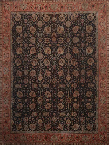 Pre-1900 Vegetable Dye Mahal Persian Large Rug 12x14