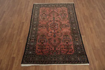 Pre-1900 Antique Sarouk Farahan Vegetable Dye Persian Rug 4x6