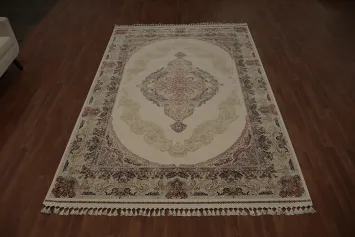 Luxury Home Décor Qum Area Rug 7x10 Traditional Patterns in Subtle Tones