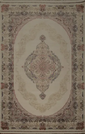 Classic Qum Area Rug 7x10 with Intricate Floral Patterns