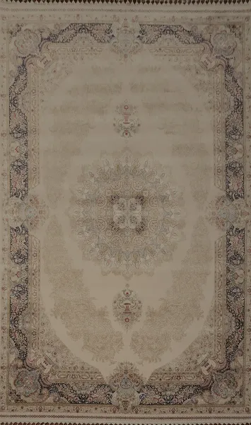 Elegant Medallion Qum Area Rug 7x10 with Rich Ornamental Design