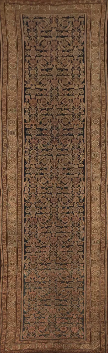 Pre-1900 Antique Malayer Persian Runner Rug 4x16 Elegance for Hallways